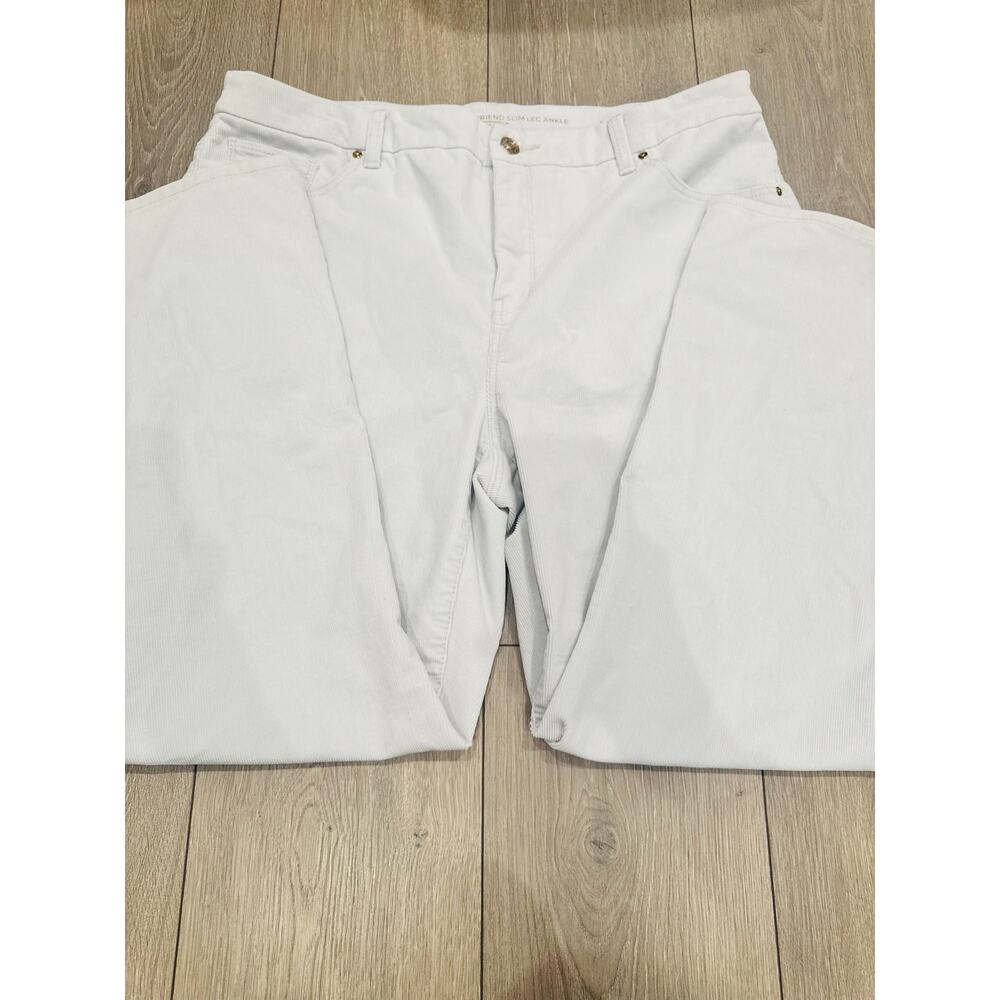 Chicos So Slimming Girlfriend Slim Leg Ankle Gray Pants Womens 14 2.5R